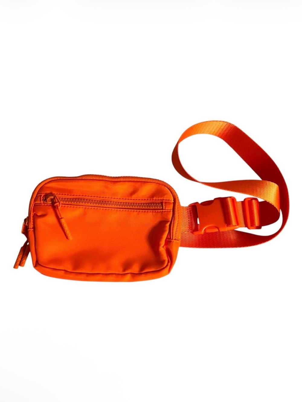 Bright orange multi pocket waist belt bag or fanny pack